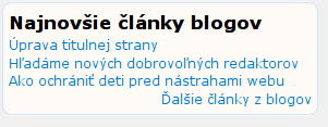 Najnovšie príspevky bloku