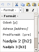 formát TinyMCE